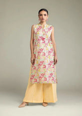 KHD-PLZ-YLW-001-Khaadi Solid Dyed Wide Leg Palazzo Pants – Light Yellow