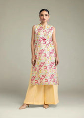 KHD-PLZ-YLW-001-Khaadi Solid Dyed Wide Leg Palazzo Pants – Light Yellow
