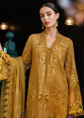Maria db 7– Mustard Gold Embroidered 3-Piece Suit
