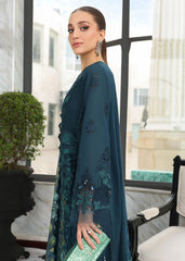 Maria db 6 – Teal Floral Embroidered 3-Piece Suit