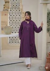 HFS-03 Elegant Deep Purple Lawn 2-Piece Suit