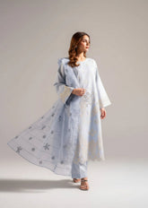 PBS26-624 Embroidered Cotton Satin 3 Piece Suit