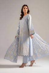 PBS26-624 Ensemble 3 Pièces en Satin de Coton Brodé