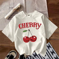 S-03 Retro Cherry Graphic Oversized T-Shirt