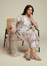 Khaadi Pastel Floral Printed Ready to Wear 3 Piece Suit