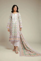 Khaadi Pastel Floral Printed Ready to Wear 3 Piece Suit