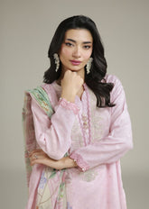 KHD-BLPNK-3PC-003 Khaadi Lilac Floral Printed Ready to Wear 3 Piece Suit