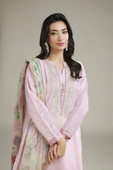 KHD-BLPNK-3PC-003 Khaadi Lilac Floral Printed Ready to Wear 3 Piece Suit
