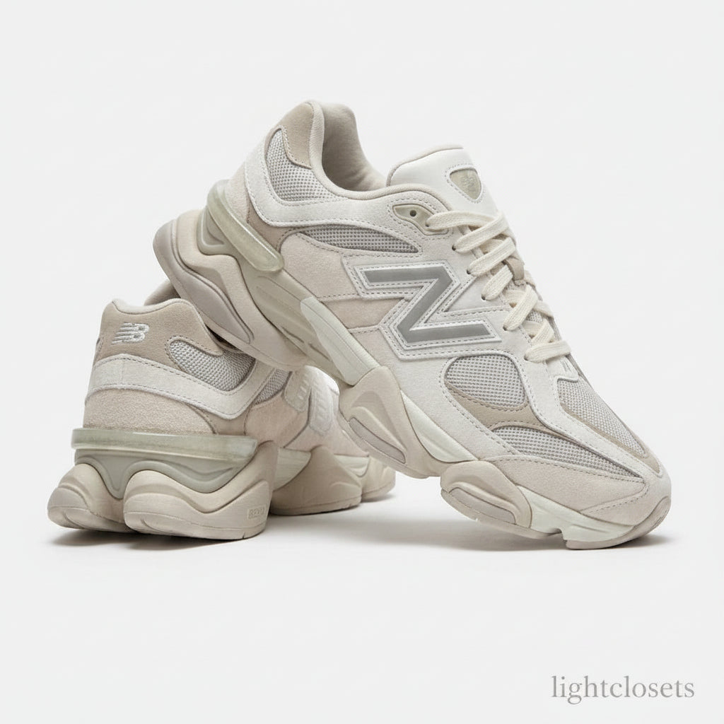 New Balance 9060 Unisex Trainers - Off-White & Grey | Light Closets
