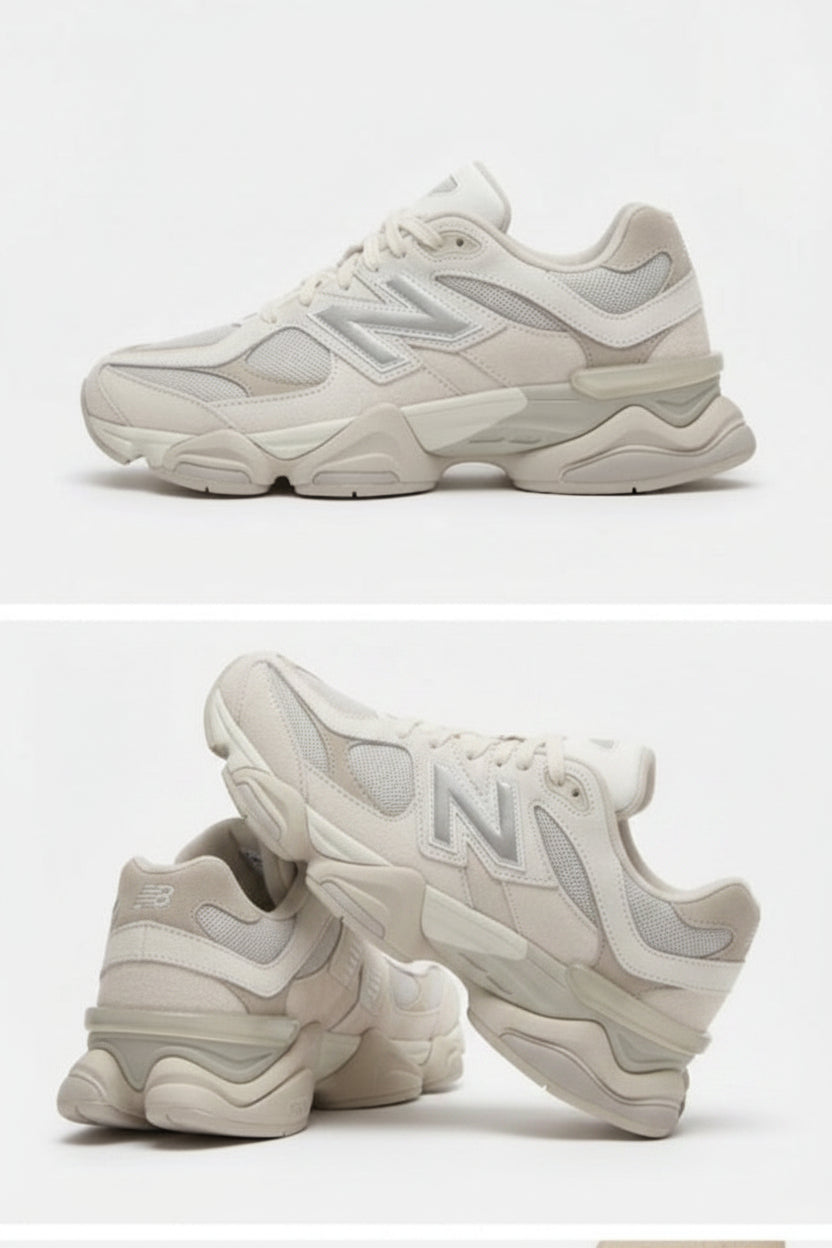 New Balance 9060 Unisex Trainers - Off-White & Grey | Light Closets