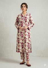 HFS-01 Crimson Blossom 2-Piece Linen-Lawn Suit