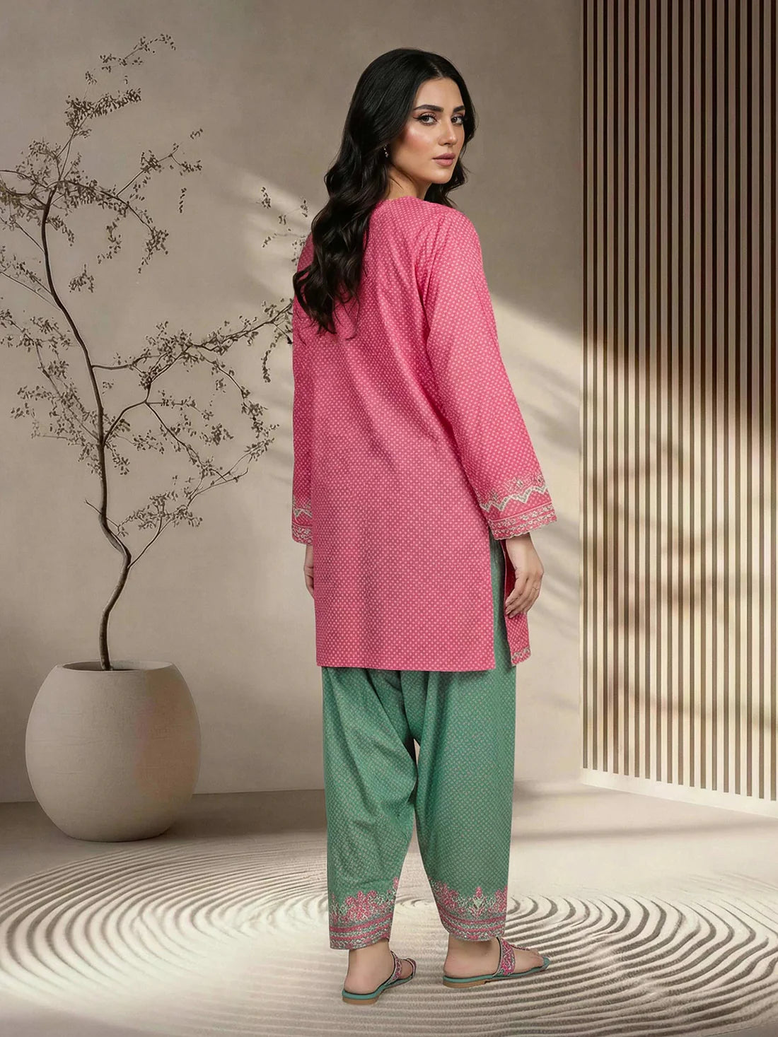 SML-489- 2 Piece Lawn Suit- Embroidered (Pret)