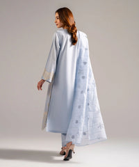 PBS26-624- 3 Piece - Embroidered Cotton Satin Suit