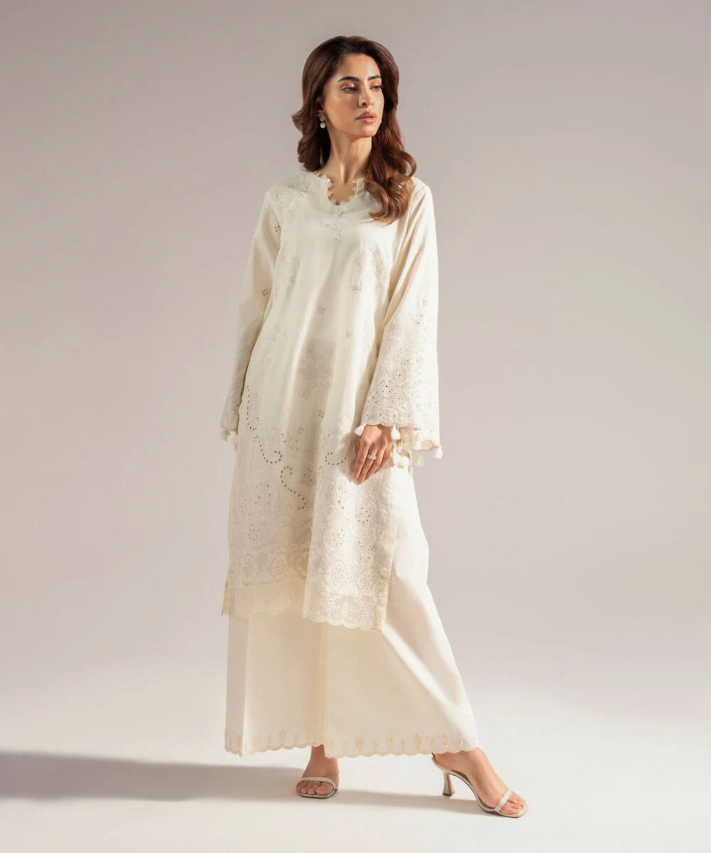 IVY-6226 -2 Piece - Embroidered Cotton Suit