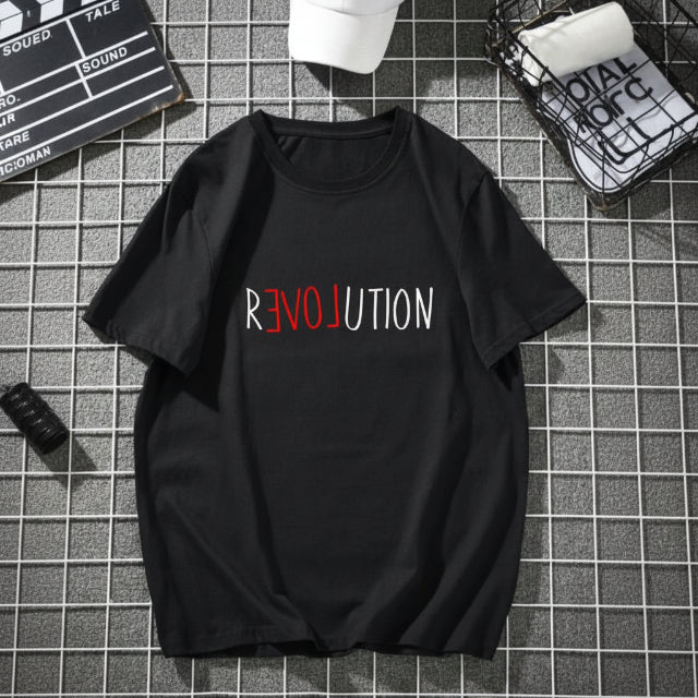 S-01 Revolution Graphic Printed Black T-Shirt
