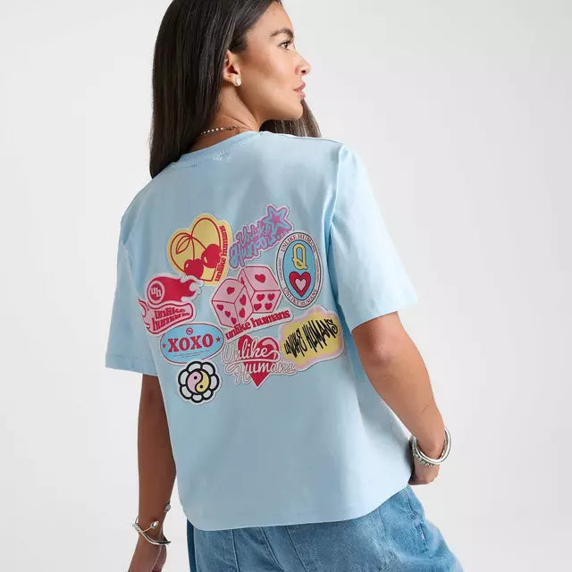 Women's Unlike Humans Patch Boxy T-Shirt