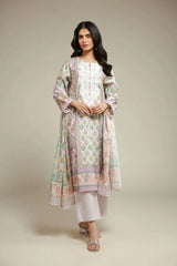 Khaadi Pastel Floral Printed Ready to Wear 3 Piece Suit