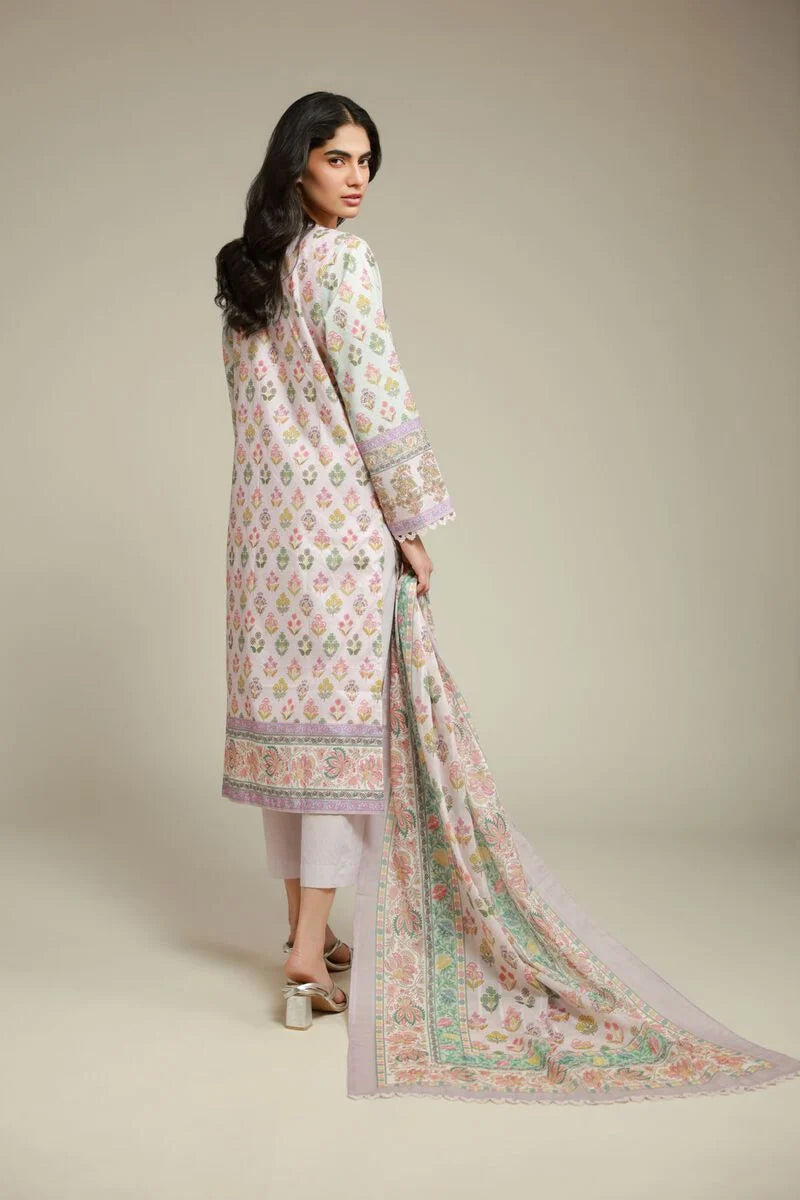 Khaadi Pastel Floral Printed Ready to Wear 3 Piece Suit